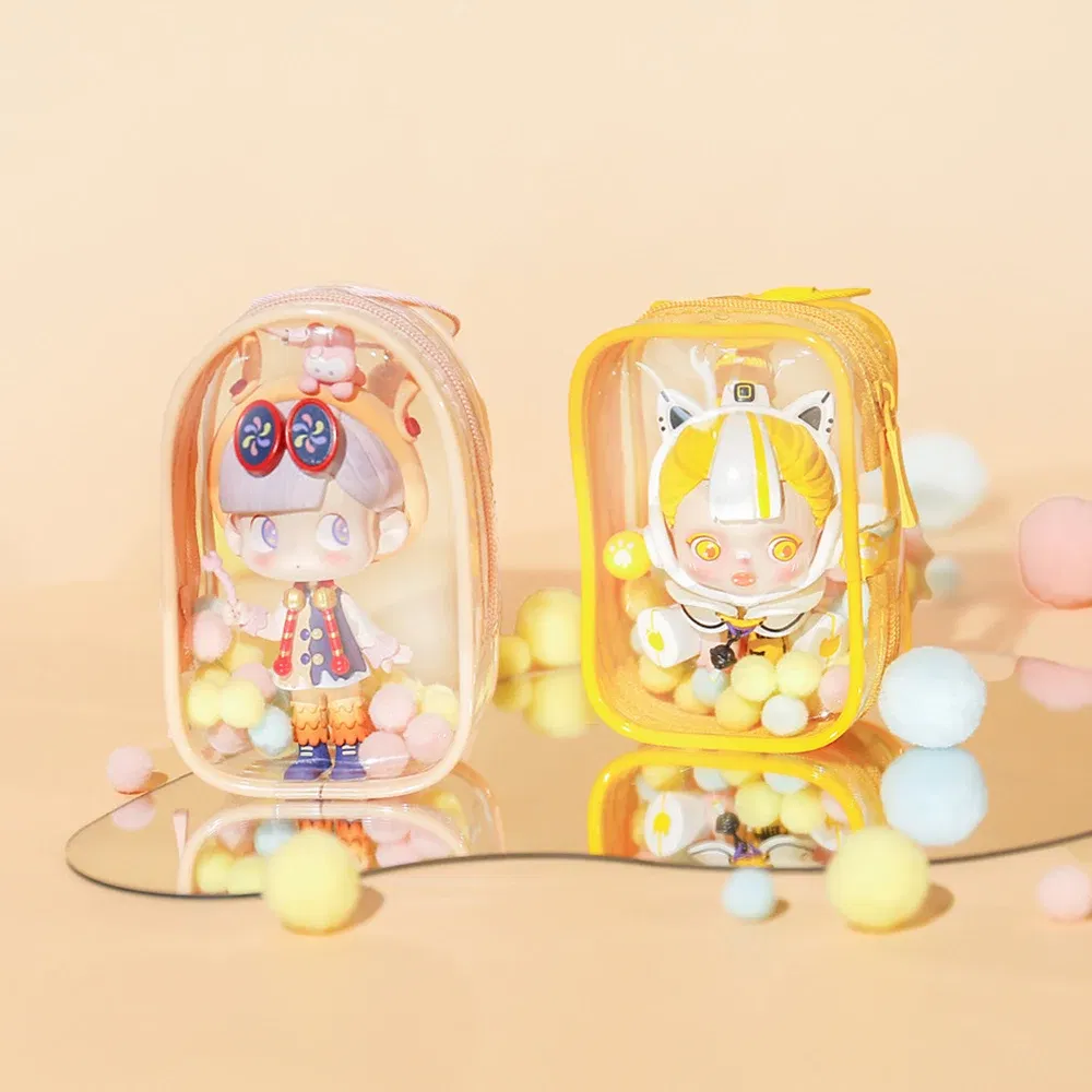 Color: Green - 1PC Thicken Transparent Mystery Box Storage Case Keychain Bag Storage Pouch Organizer Box Classic Doll Bag Keychain Wallet
