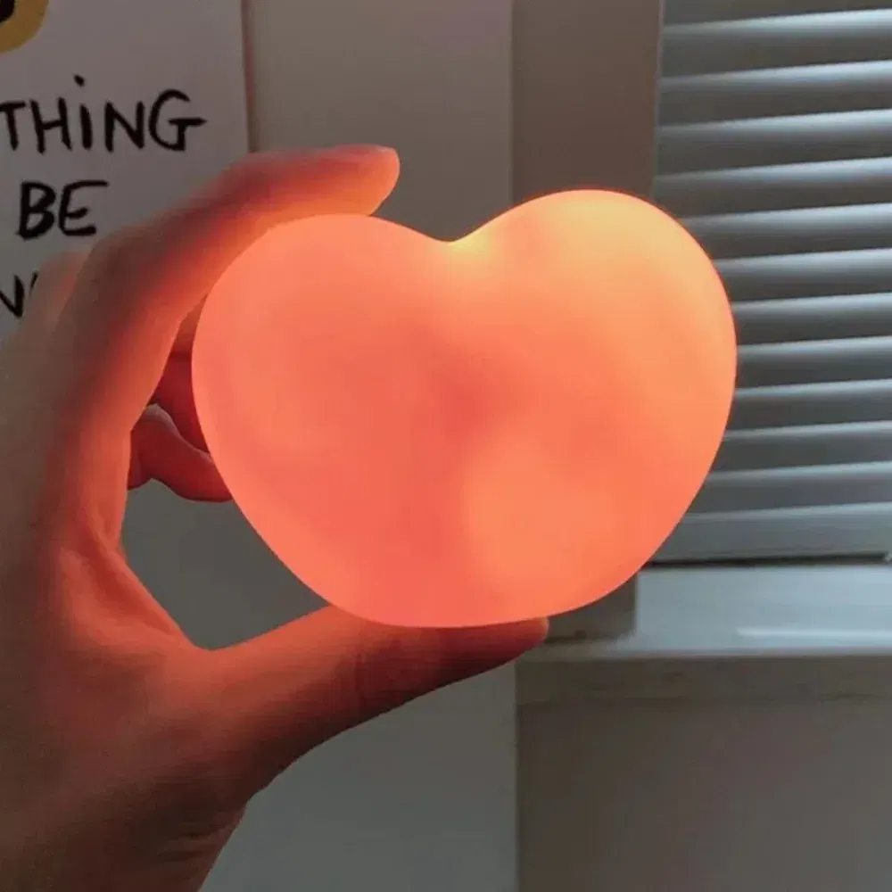 Color: Deep Sapphire - Three-dimensional Love-Shaped Night Light Atmosphere Decoration Pink White Ambient Light Battery Powered