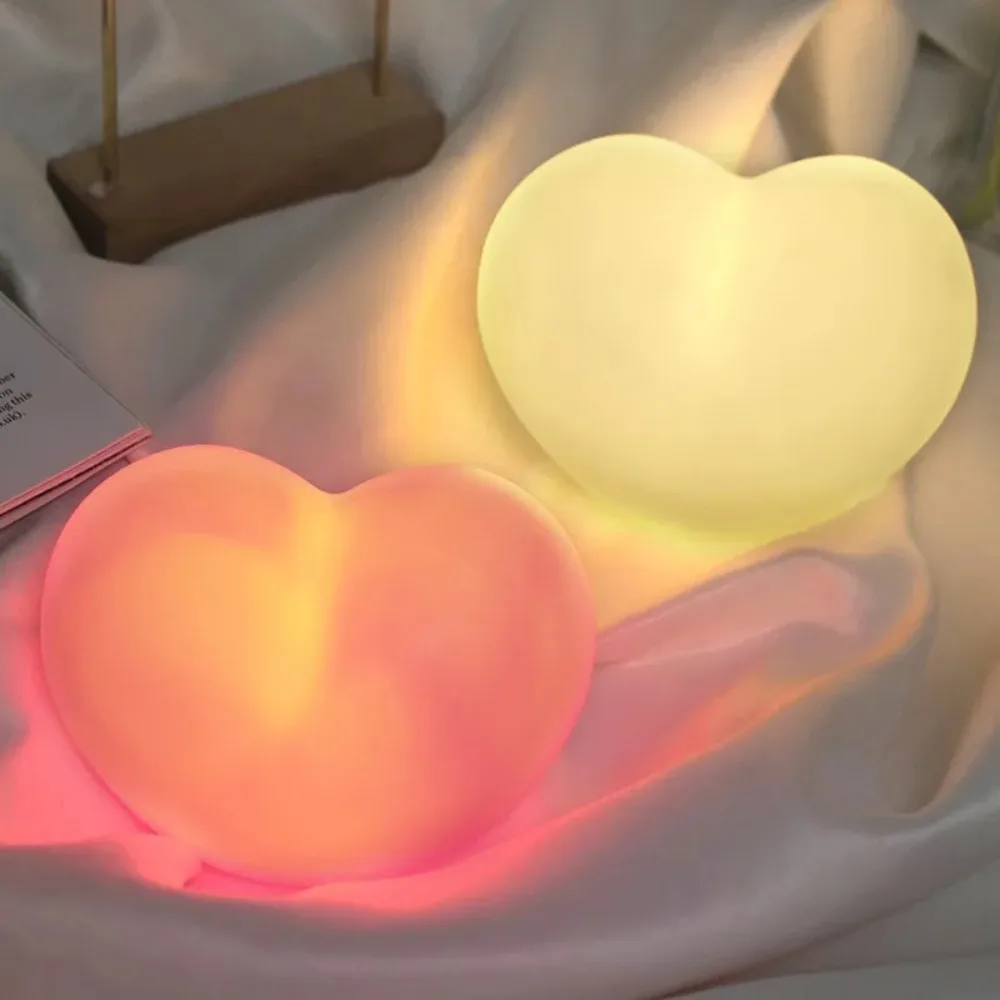 Color: Deep Sapphire - Three-dimensional Love-Shaped Night Light Atmosphere Decoration Pink White Ambient Light Battery Powered
