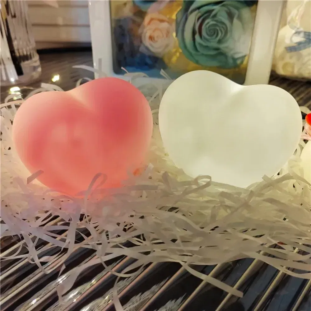 Color: Deep Sapphire - Three-dimensional Love-Shaped Night Light Atmosphere Decoration Pink White Ambient Light Battery Powered