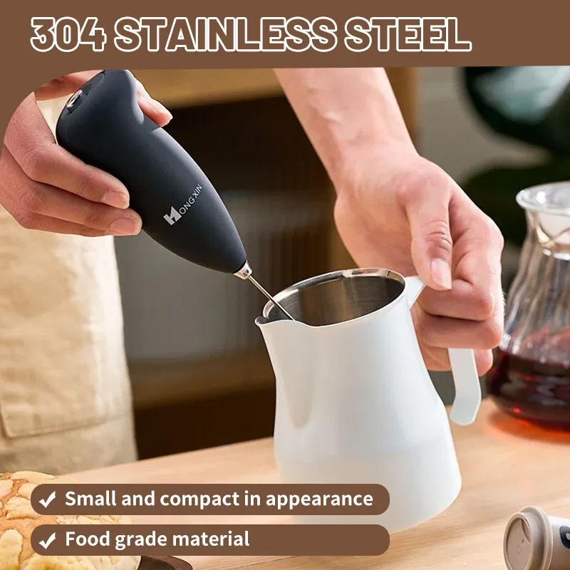 Color: light yellow - New electric milk maker Home coffee Milk maker Foam Maker Handheld Mini blender Milk maker compact and convenient