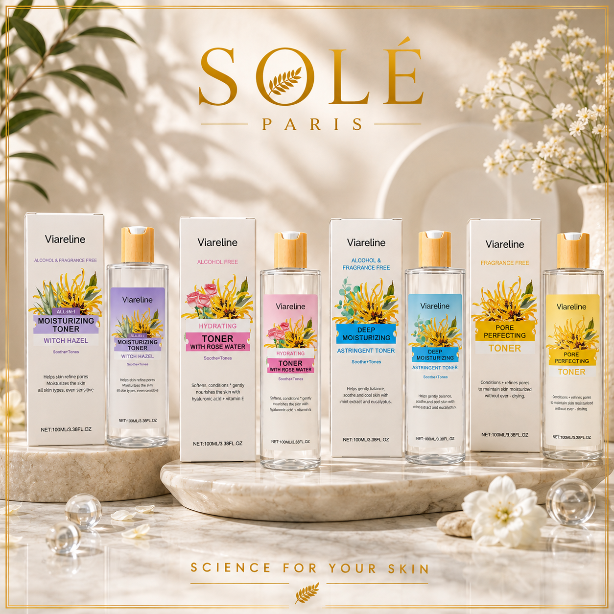 Viareline Hydrating & Moisturizing Facial Toner Collection