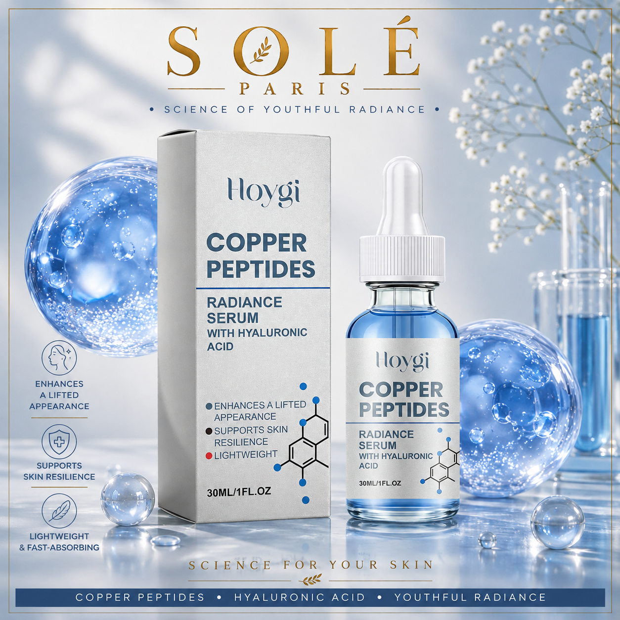 Hoygi Copper Peptides Radiance Serum with Hyaluronic Acid