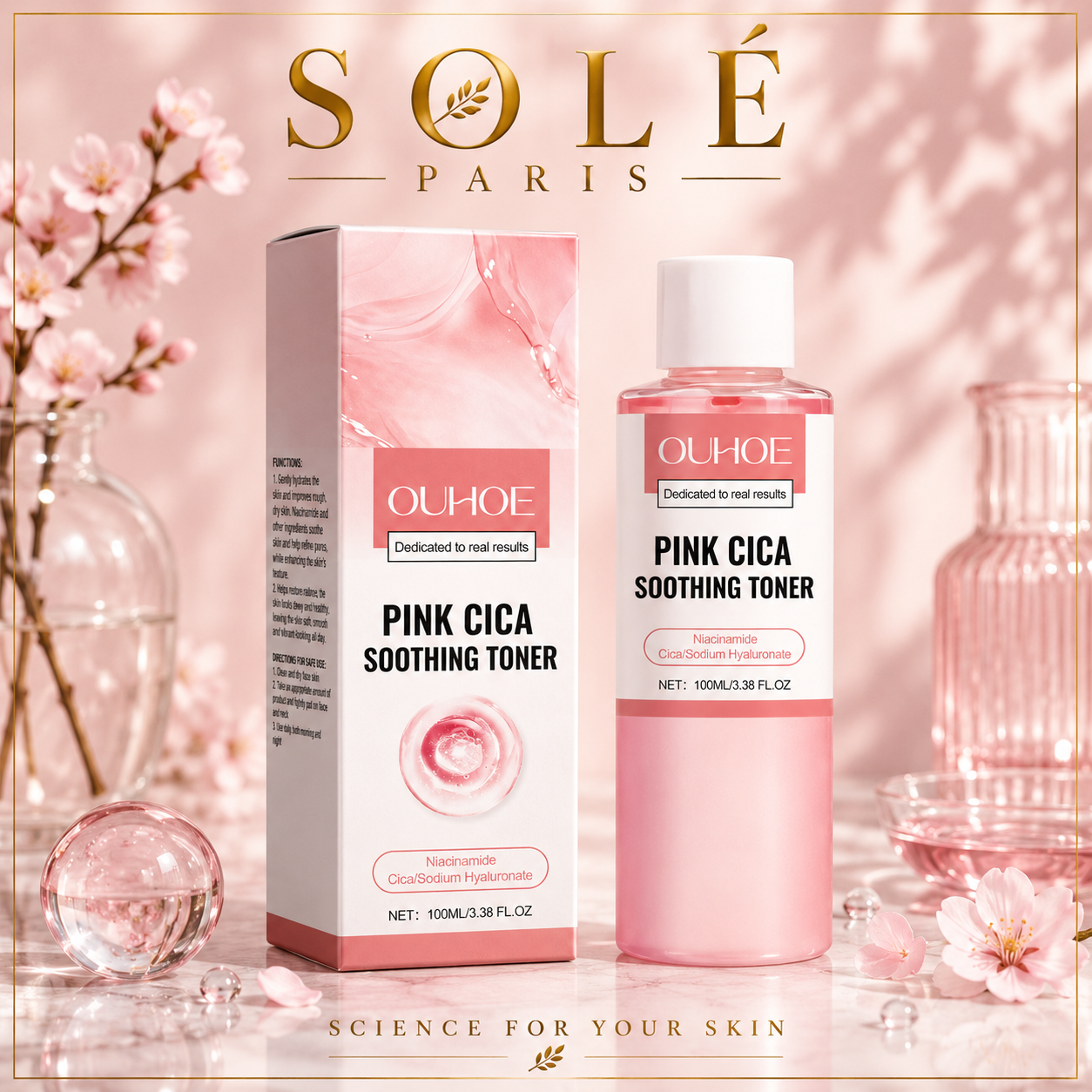 OUHOE Pink Cica Soothing Toner