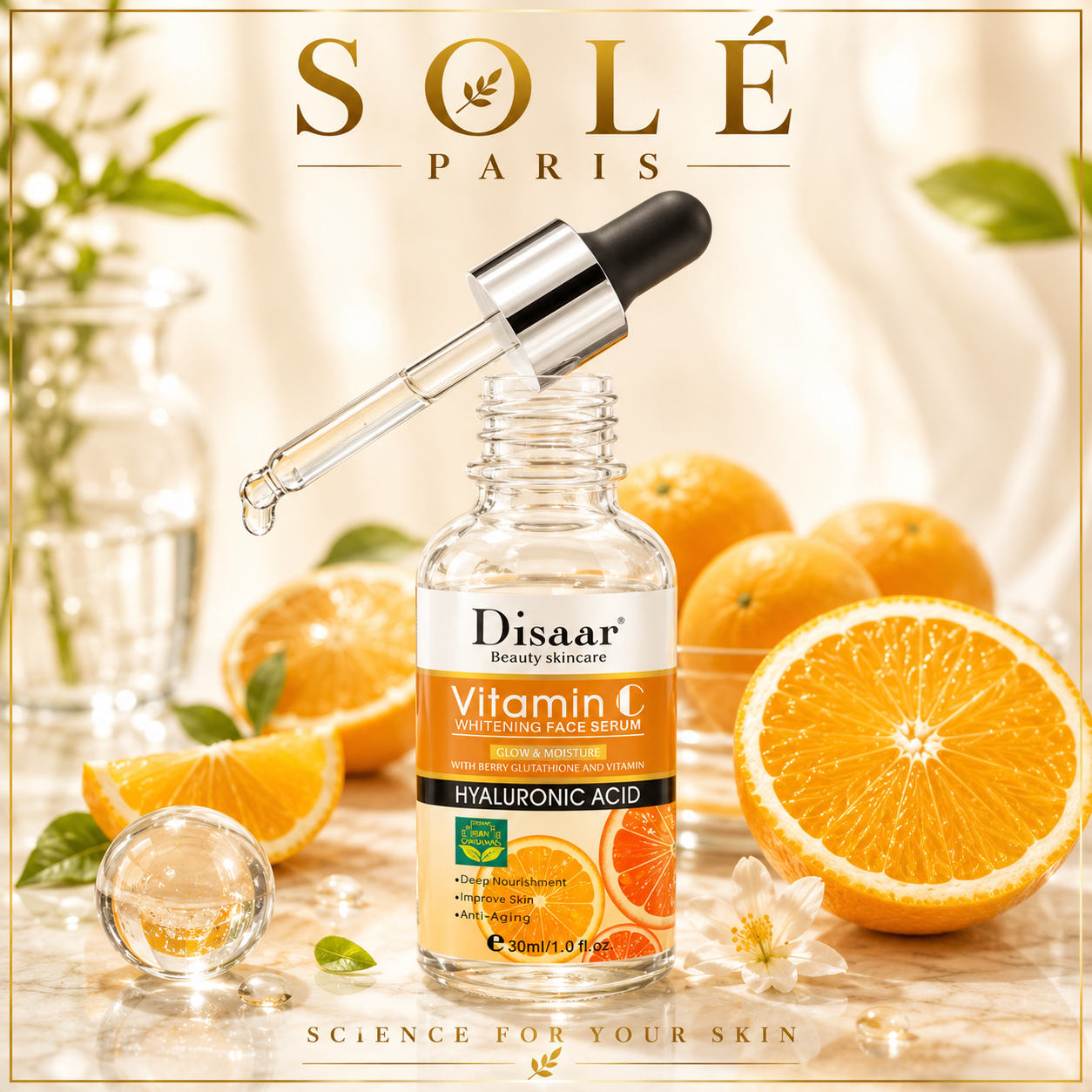 Disaar Vitamin C Hyaluronic Acid Brightening Face Serum