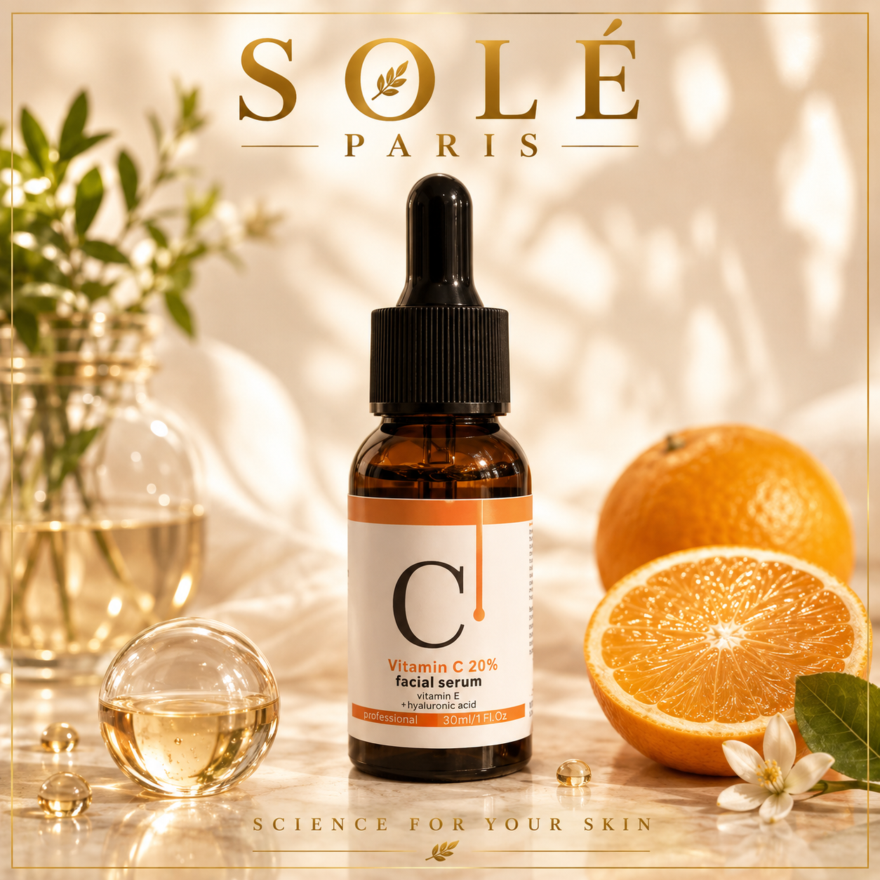 Vitamin C 20% Facial Serum with Hyaluronic Acid