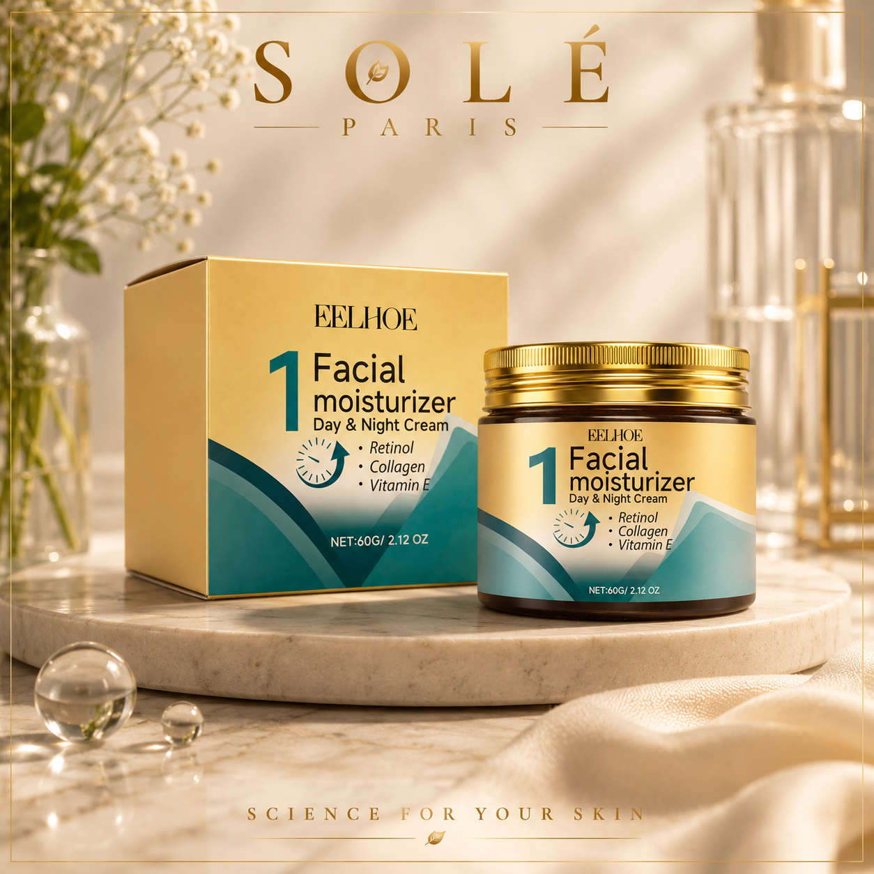 Eelhoe Retinol Facial Moisturizer Day & Night Cream 60g