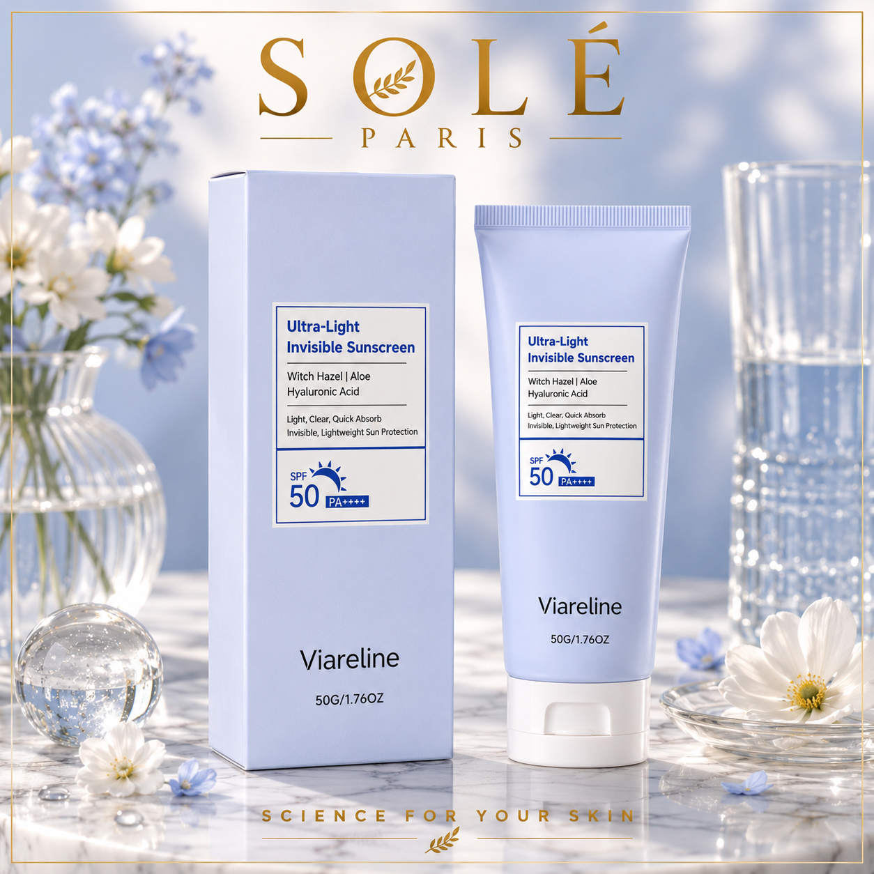 Viareline Ultra-Light Invisible Sunscreen SPF 50 PA++++