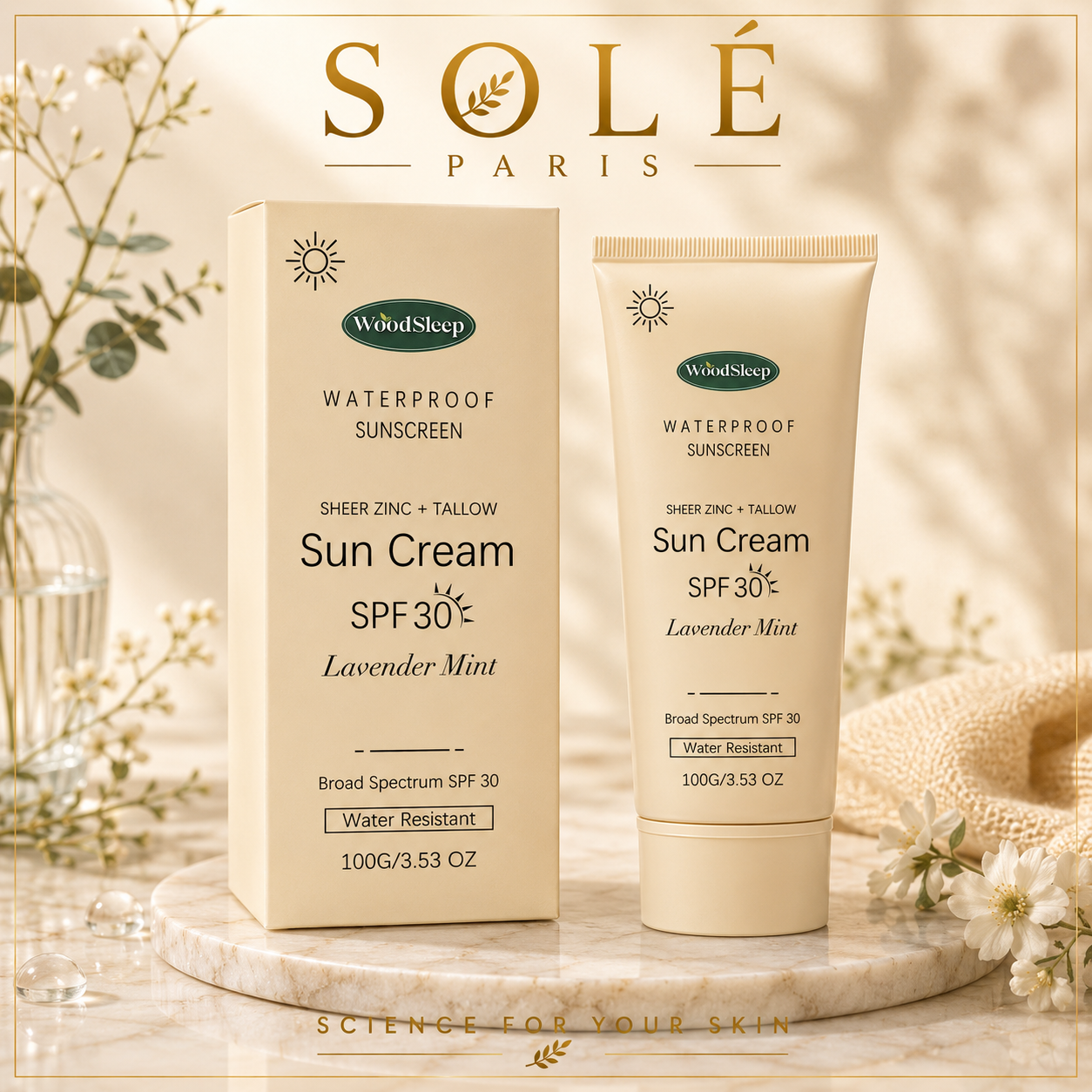 WoodSleep Tallow Zinc Waterproof Sunscreen SPF 30