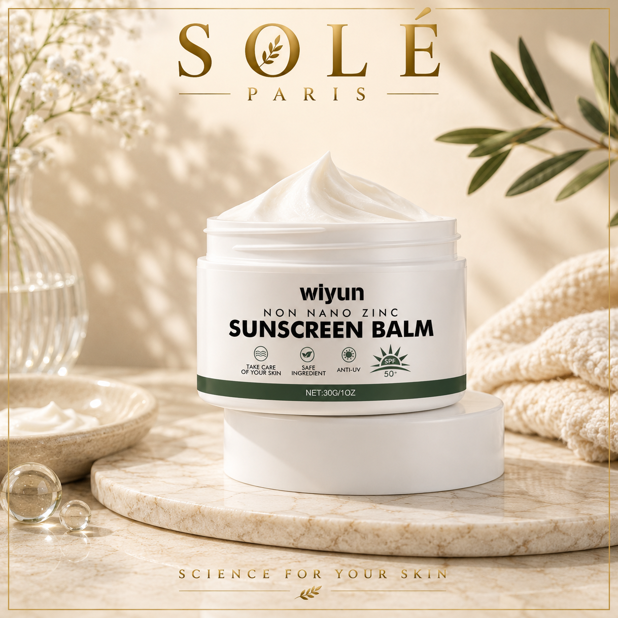 Wiyun Non-Nano Zinc Sunscreen Balm SPF 50+