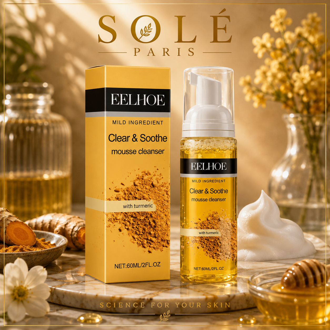Eelhoe Clear & Soothe Turmeric Mousse Cleanser