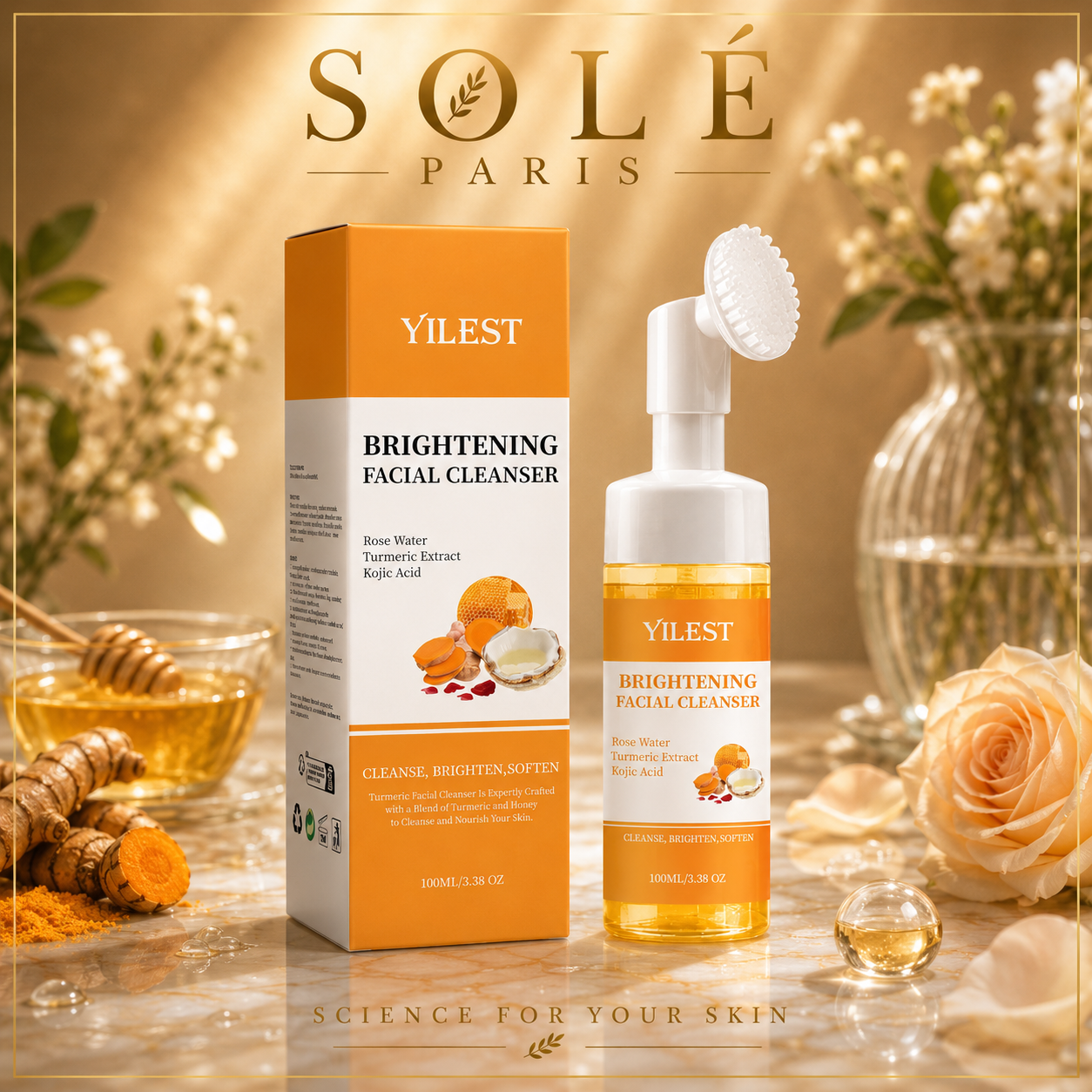 Yilest Turmeric Kojic Acid Brightening Facial Cleanser