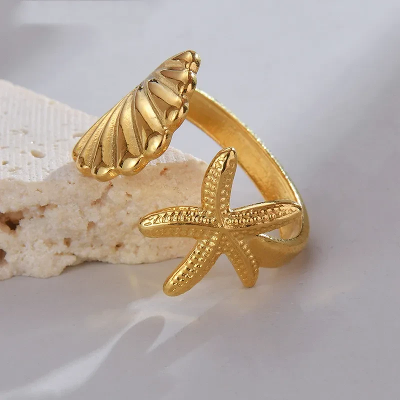 Ocean Series Starfish & Shell Ring