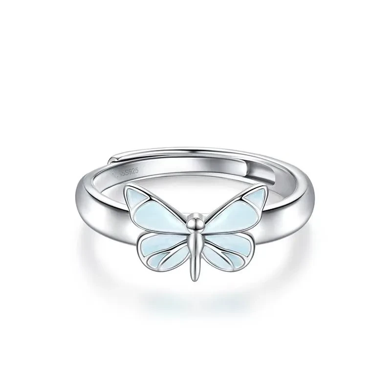 Luminous Dream Blue Butterfly Ring