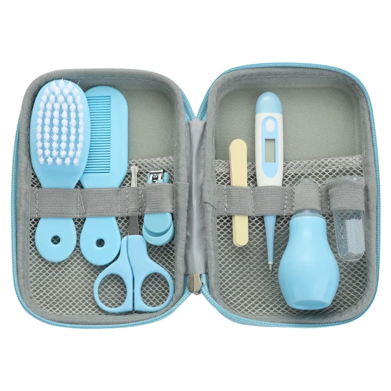 Baby Infant Nail Care Set Grooming Kit with Silicone Plastic Nail Clippers Scissors Tweezers File Brush Comb Essential Supplies