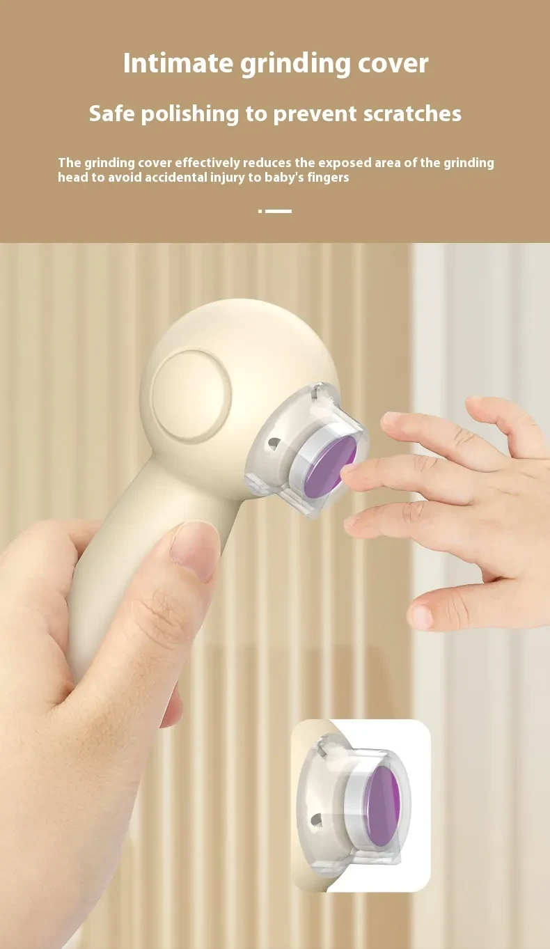 HJS New Multiple Styles Low Noise Care Safe Electrical Baby Nail Trimmer Kit with LED Light