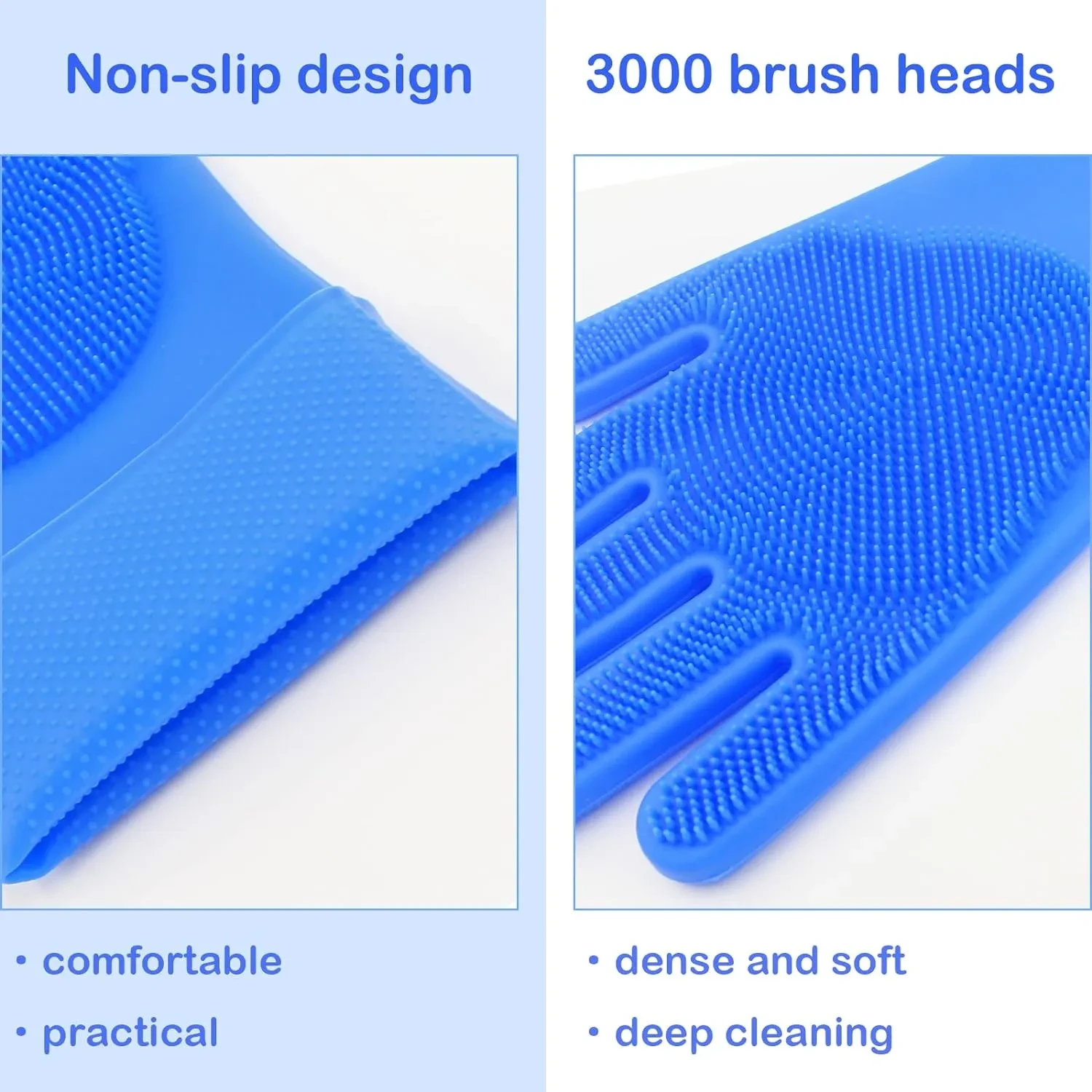 3‑in‑1 Silicone Pet Bath & Grooming Gloves Set