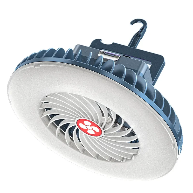 Portable Fan Light with 3 Speeds & LED Lantern