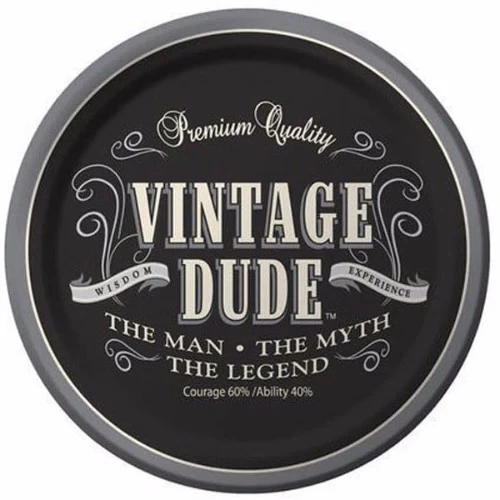 Vintage Dude Luncheon Plates - Pack of 8