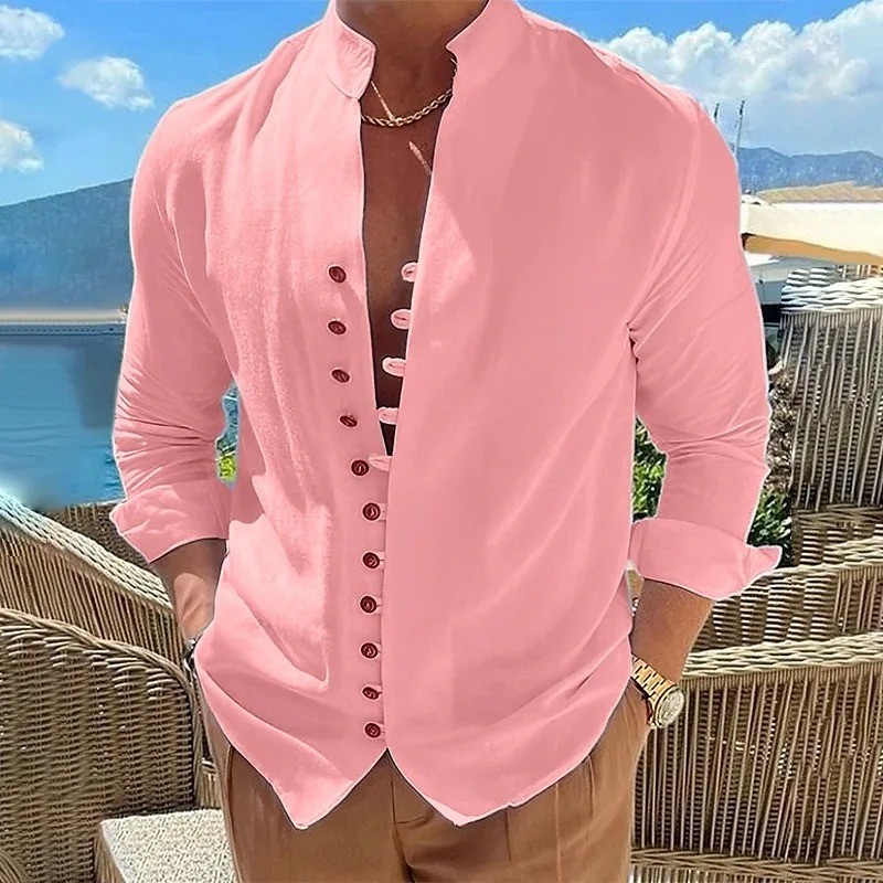 Men's Shirt Linen Shirt Summer Shirt Elegant Button Up Shirt Casual
