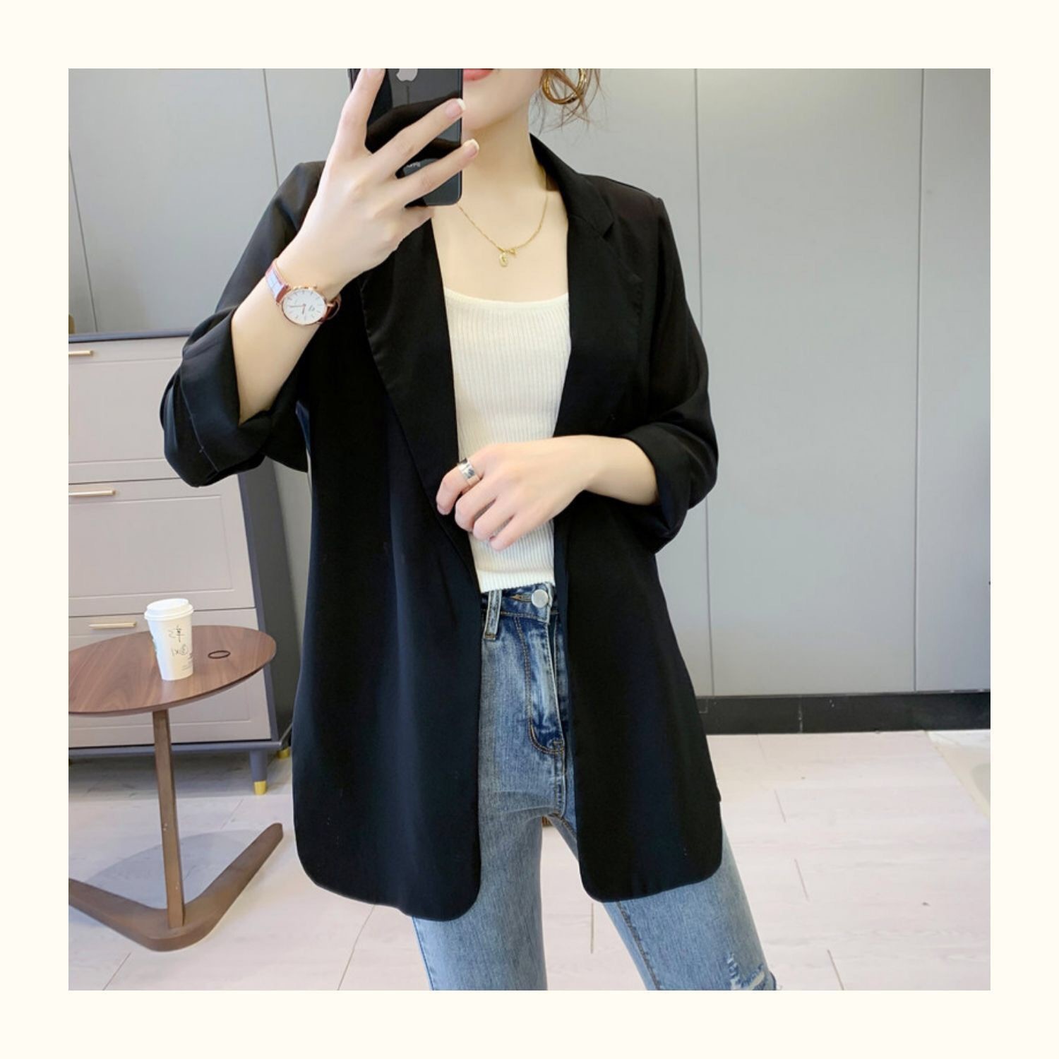 Women's Mid-Length Chiffon Cardigan