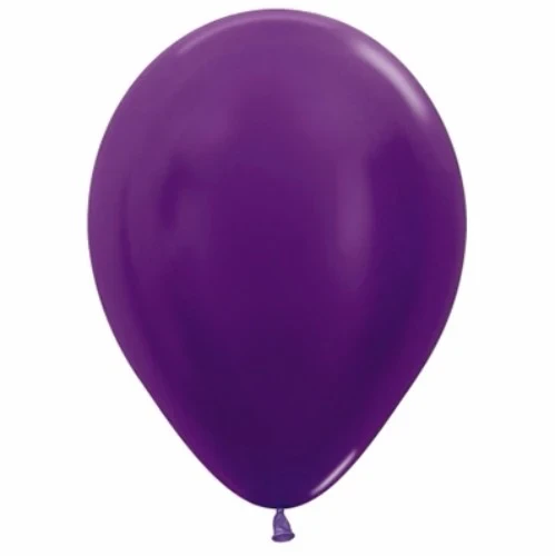 12cm Metallic Pearl Violet Purple Latex Balloons  - Pack of 50