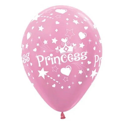 30cm Princess Theme Pearl Pink  Satin - Pack of 6