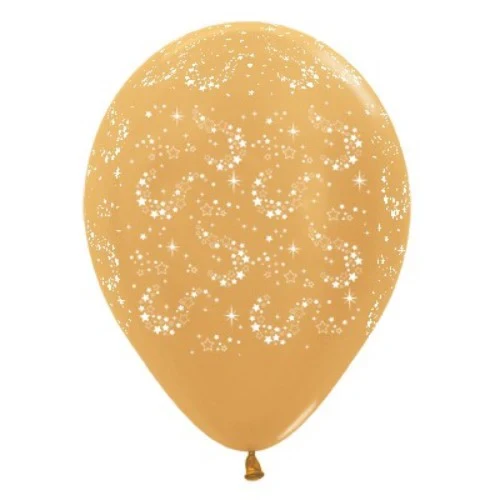 30cm Sparkling Stars  Gold Metallic - Pack of 6
