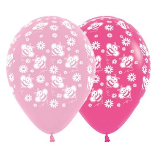 30cm Bumble Bee's & Flowers Pink & Fuchsia - Pack of 25