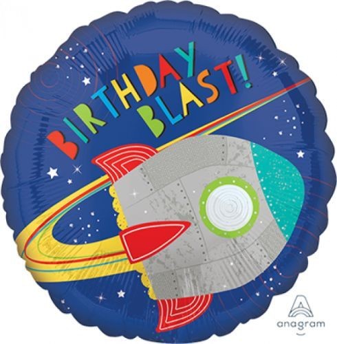 45cm Standard Balloon HX Blast off Birthday Blast Rocket