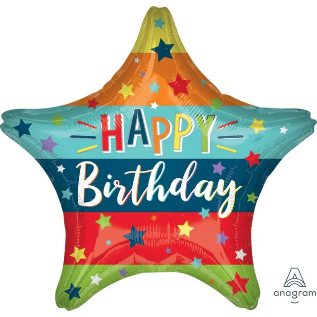 Foil Balloon - Std Hx Hbd Stars & Stripes (45cm)