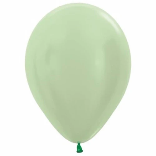 12cm Pearl Satin Green Latex Balloons  - Pack of 50