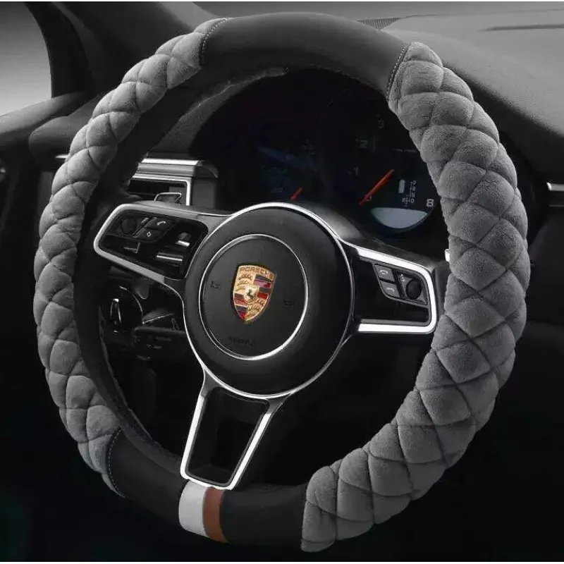 Plush Footprint Steering Wheel Cover 38cm