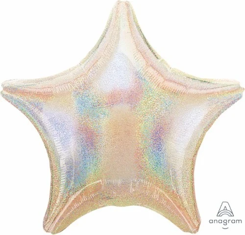 Balloon - 45cm Standard Holographic Star Silver Dazzler Star
