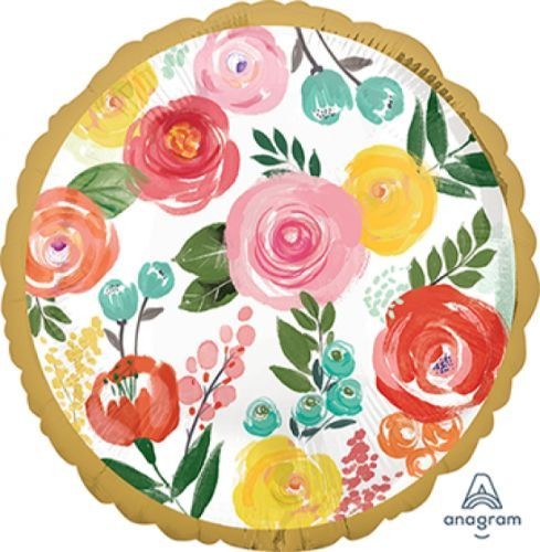 45cm Standard Balloon HX Bright Florals Pattern