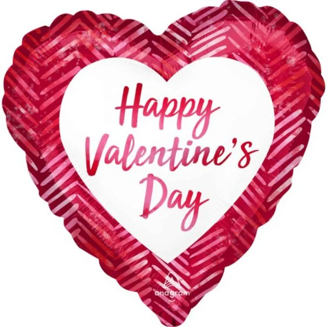 45cm Standard HX Happy Valentine's Day Ribbed Lines