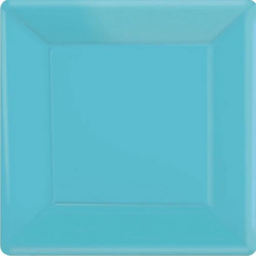 Paper Plates 23cm Square 20CT  - Caribbean Blue  - Pack of 20