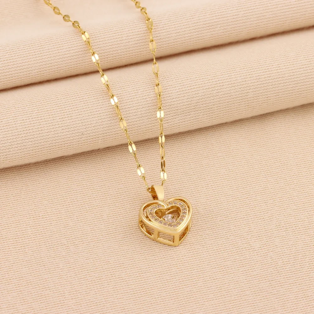 Double-layer Smart Love Pendant Titanium Steel
