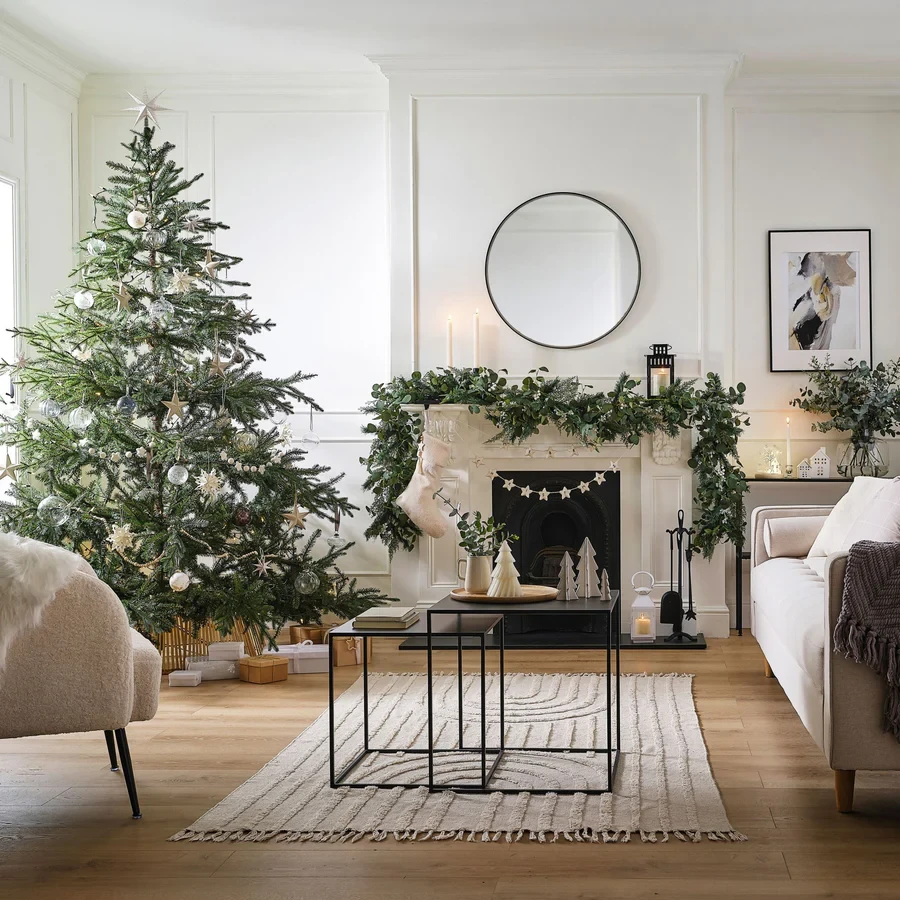 Candle Holders - White Christmas Clear Glass