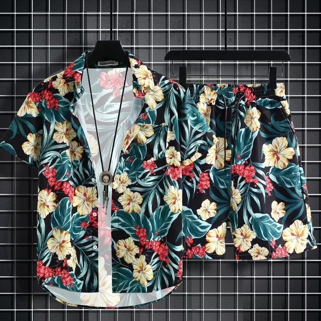 All-match Quick-Drying Retro Hong Kong Style Ice Silk Shirt