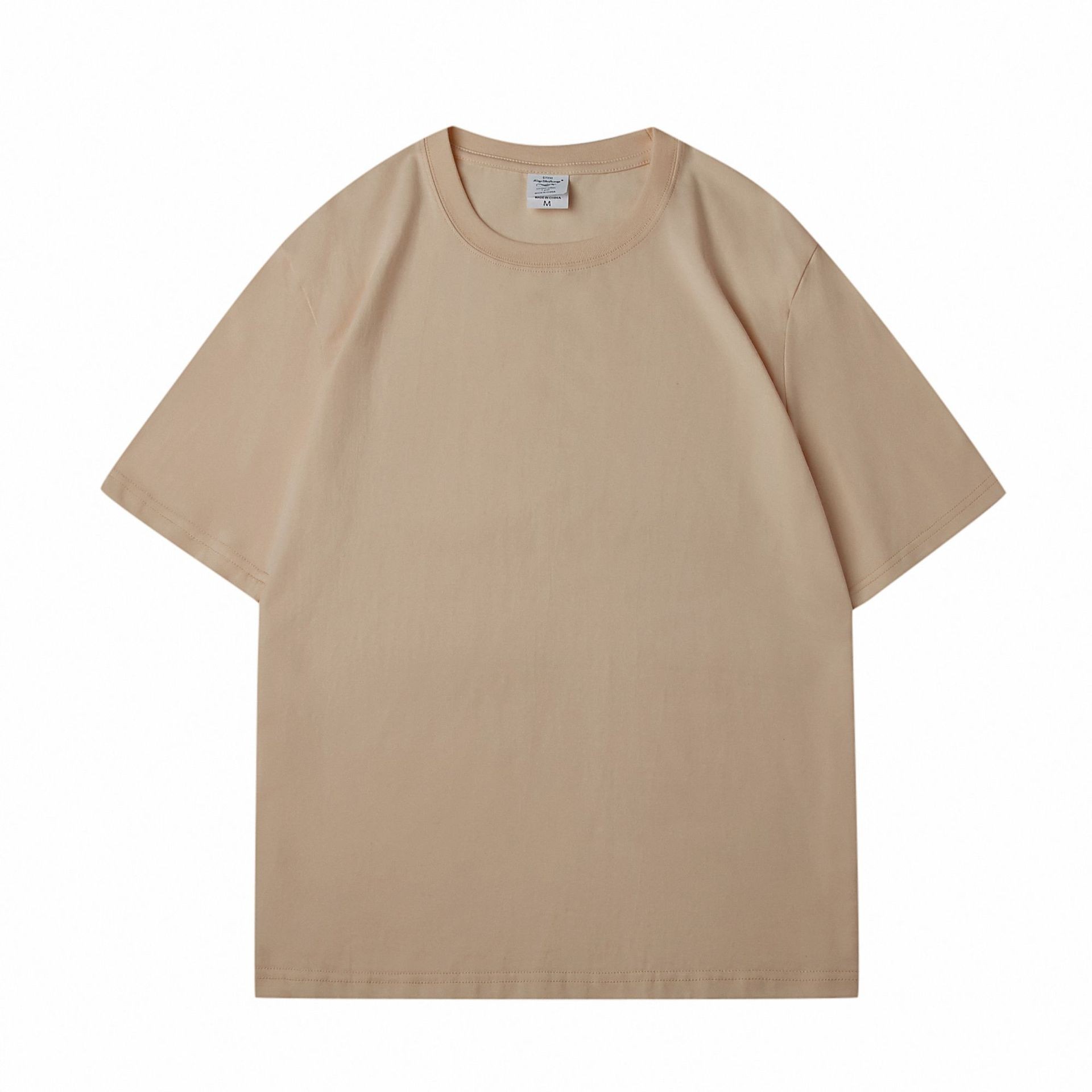 Loose Shoulder Pure Color Cotton T-shirt