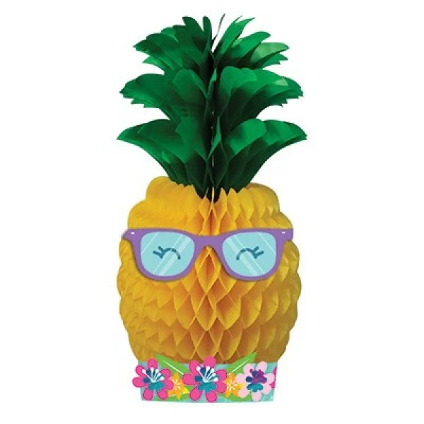 Pineapple Centerpiece - Honeycomb With Foil