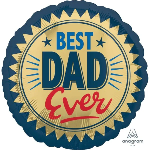 Balloon - 45cm Standard Best Dad Ever Gold Stamp