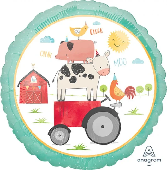 Foil Balloon - 45cm Standard Hx Barnyard Birthday