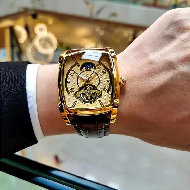 Mens Square Mechanical Watch