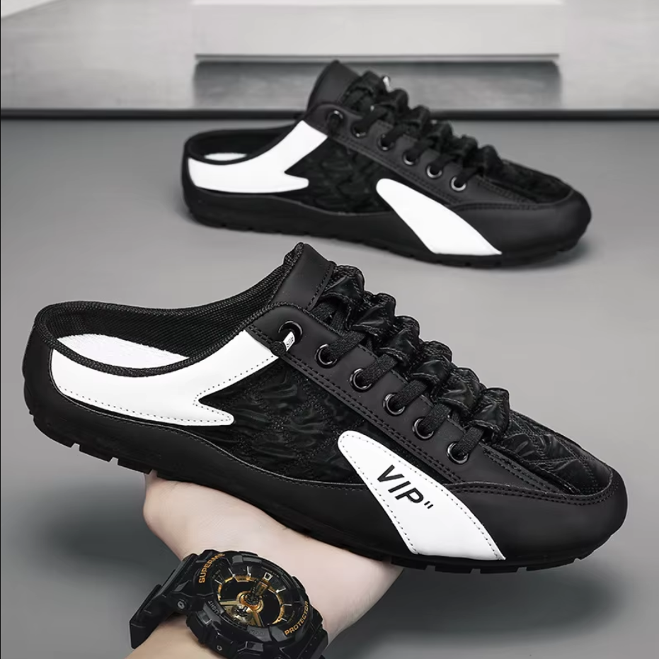 Half Slippers for Men Trendy Men's Flat Bottom Casual Shoes