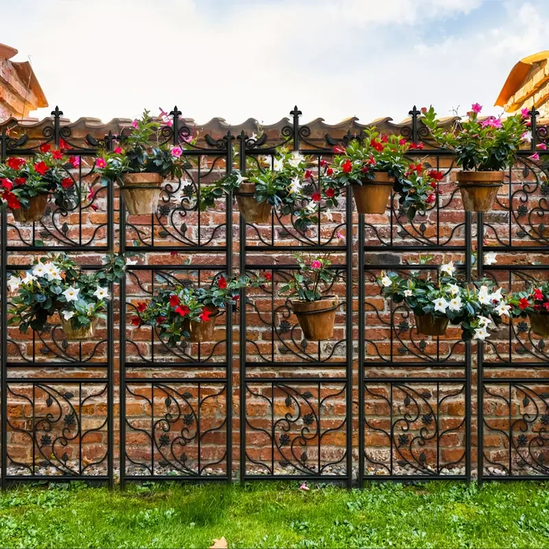 6 Panels 195cm Tall Metal Garden Trellis Fencing