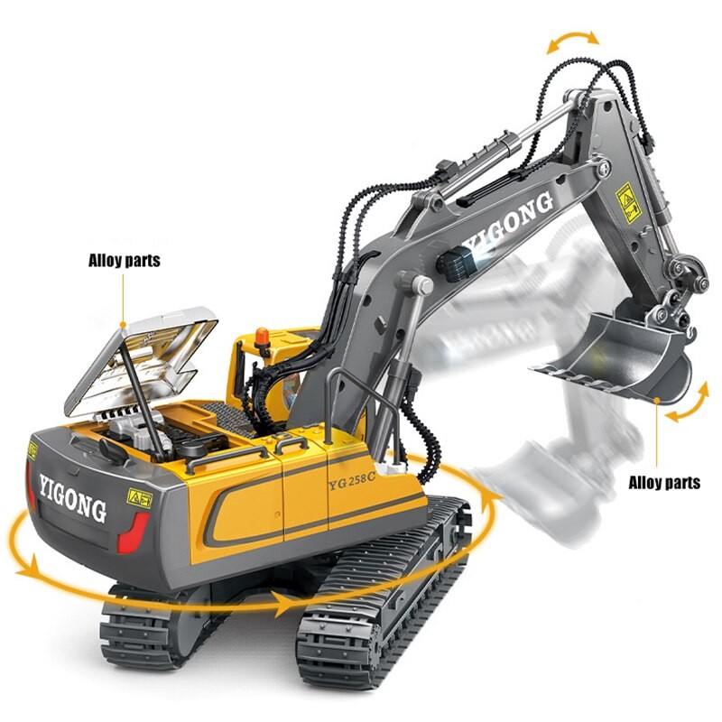 RC Construction Vehicle Toys - Remote Control Excavator, Dump Truck, Bulldozer