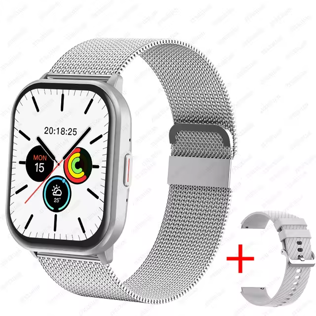 2024 New For Xiaomi Smart Watch Men Women Bluetooth Call Heart Rate Blood Oxygen Voice Assistant 100+Sports Man Smartwatch+Box