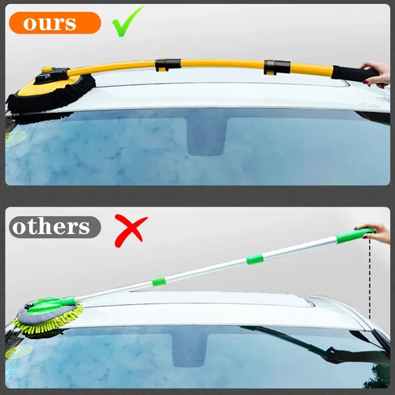Premium Telescopic Car Wash Mop with Microfiber Chenille Broom
